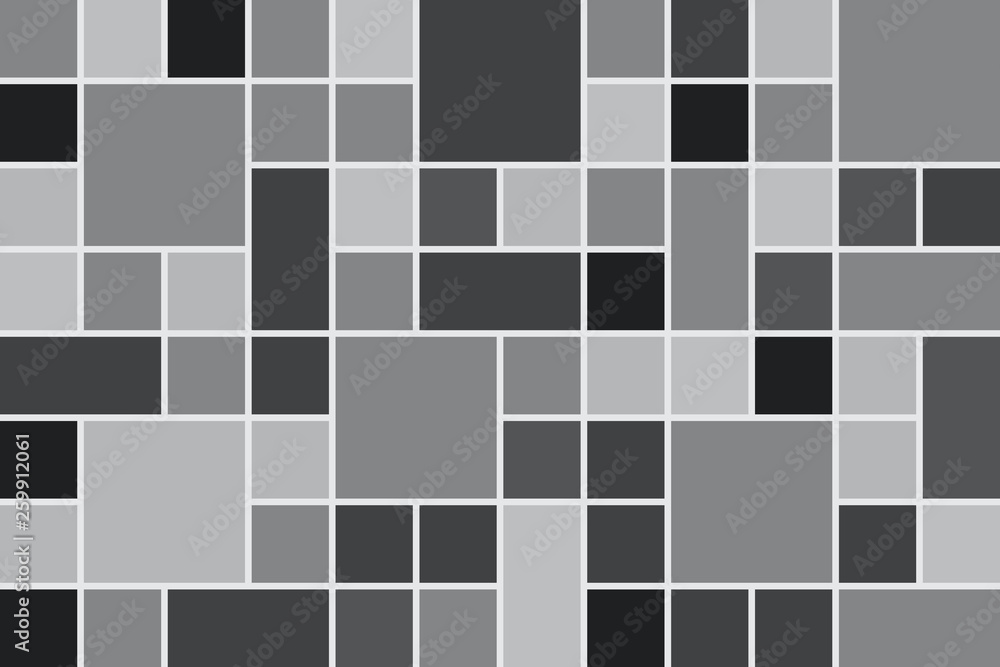 Poster randomized square pattern | black white | abstract vector background