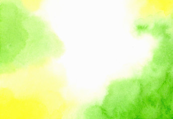Fototapeta na wymiar abstract background green yellow watercolor