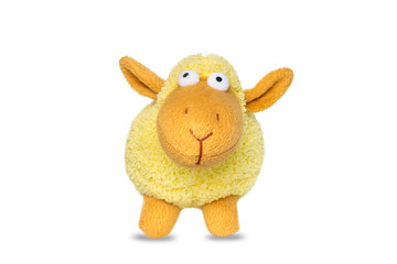 Yellow sheep doll made from fabric