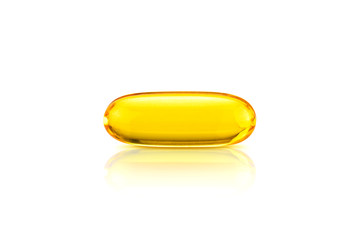 Fish Oil Capsules isolated on white background