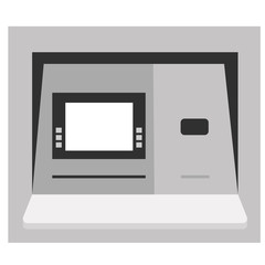 Cash machine flat illustration on white