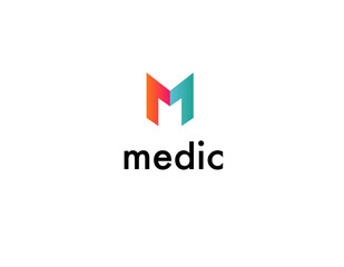 Logo gradient medical center and letter M