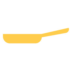 Yellow frying pan flat illustration on white