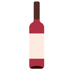 Red wine flat illustration on white