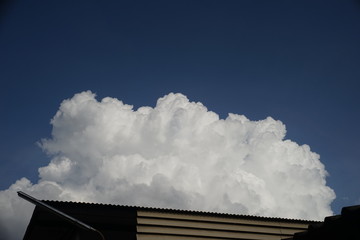 White clouds floating in the sky