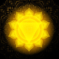 Manipura chakra colorful symbol icon. Solar Plexus Chakra.