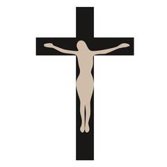 Crucifixion flat illustration on white