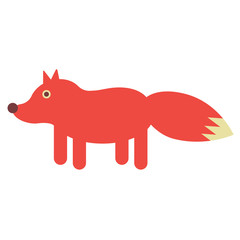 red fox flat illustration on white