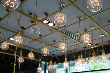 ceiling sphere glass interior hanging lamp light bulb.