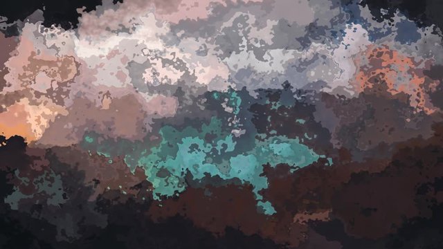 abstract animated twinkling stained background seamless loop video - watercolor splotch effect -  dark grunge brown and blue color