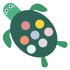 turtle flat illustration on white