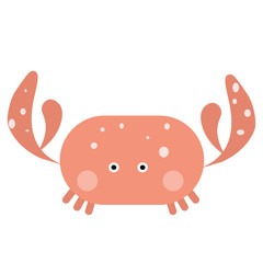 crab flat illustration on white