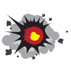 explosion flat illustration on white