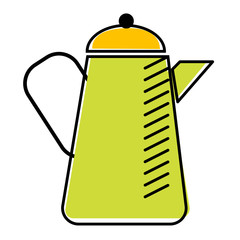 green kettle flat illustration on white
