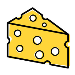 cheese flat illustration on white