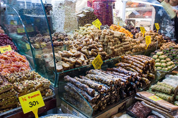 The spice market in Istanbul, Turkey