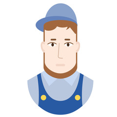 worker flat illustration on white