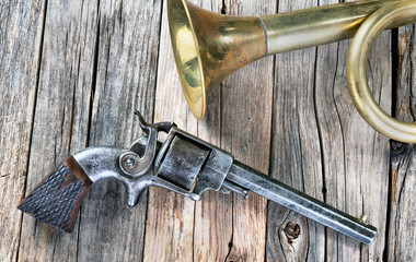 Antique Sidehammer Pistol. - obrazy, fototapety, plakaty