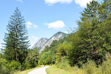 Bicycle road in italian mountains.