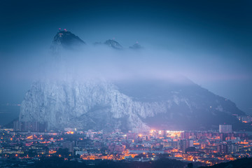 Panorama of Gibraltar seen from La Linea de la Concepcion