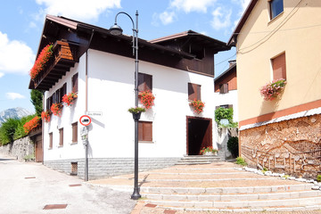 Pontebba, Italy. View of the streets of Pontebba, small town near the austrian-italian border.