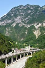 Dogna, Italy. View of the small village Dogna in italian mountains.