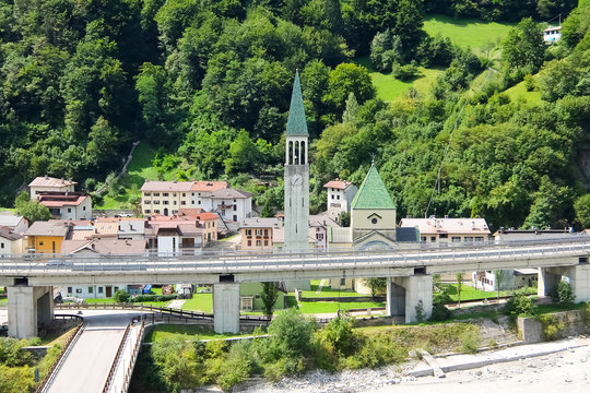 Dogna, Italy. View of the small village Dogna in italian mountains.