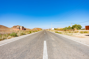 Straight Rural Road in Morocco