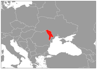 Moldova map on gray base