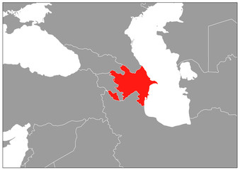 Azerbaijan map on gray base