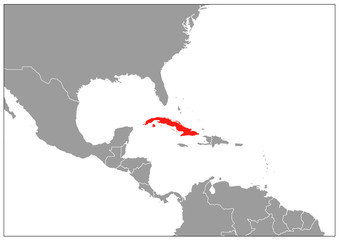 Obraz premium Cuba map on gray base