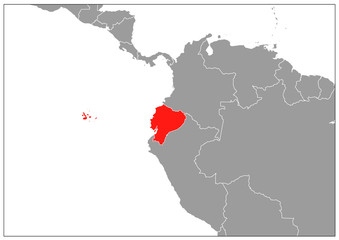 Ecuador map on gray base