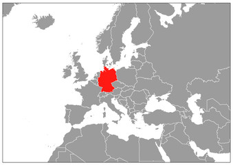 Germany map on gray base