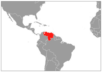 Venezuela map on gray base