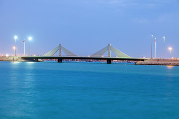 Bridge in Manama at night