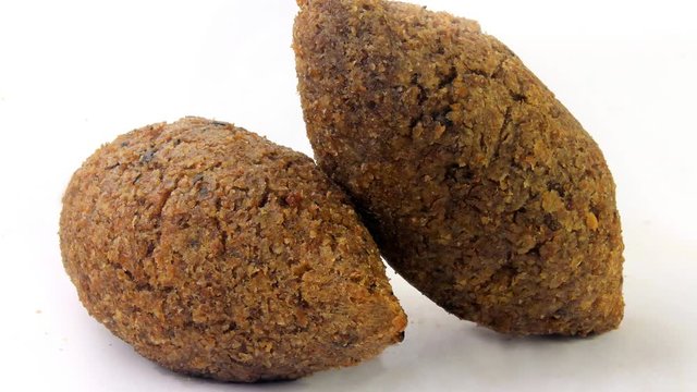 kibbeh traditional Lebanese cuisine food, isolated on white background