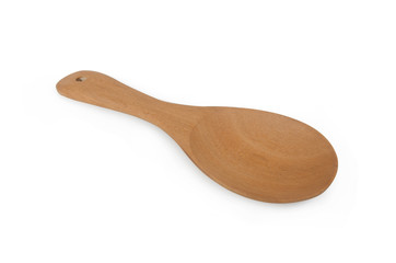 Wood spoon isolated on white background with clipping path.
