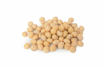 Soybeans isolated on white background with clipping path.