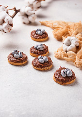 Easter  cookies in shape of nest with eggs