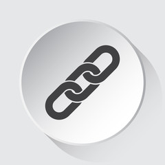 hanging chain - simple gray icon on white button