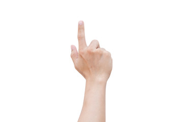 pointing finger isolated on white background with clipping path