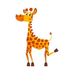 Fototapeta premium Cute cartoon giraffe vector illustration.