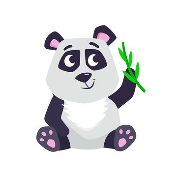 Cute cartoon panda vector illustration.