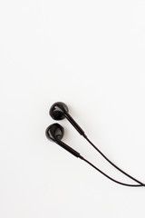 Black headphones  isolated on white background