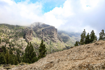 Summer road background in mountains and free space for your decoration. Gran Canaria island 
