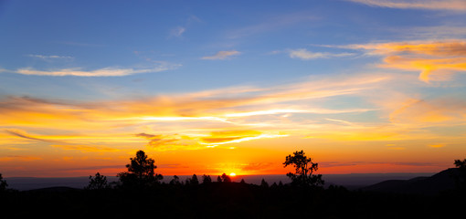 Scenic sunrise in Sunset Crater Volcano National Monument, Arizona, USA