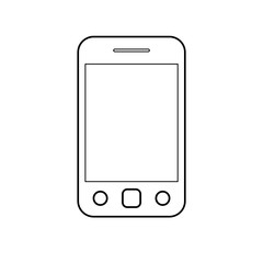 Mobile phone smartphone with tree buttons outline vector eps10. mobile phone icon outline sign