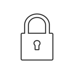 lock icon outline vector icon. Padlock outline sign.