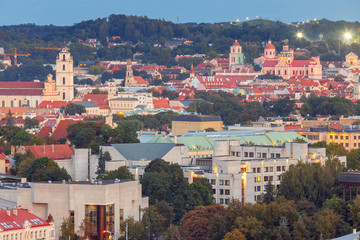 Naklejka na ściany i meble Vilnius. Aerial view of the city.