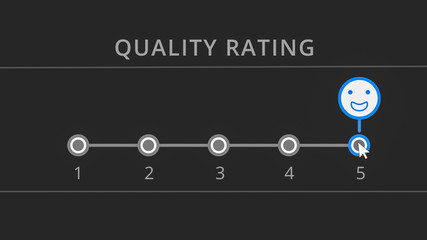 web interface for quality service rating, dark background